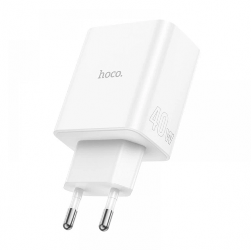 Сетевое зарядное устройство адаптер HOCO C126A Pure 1USB/2Type-C, 40W, поддержка быстрой зарядки PD/QC/FCP/AFC