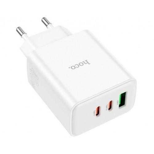 Сетевое зарядное устройство адаптер HOCO C126A Pure 1USB/2Type-C, 40W, поддержка быстрой зарядки PD/QC/FCP/AFC