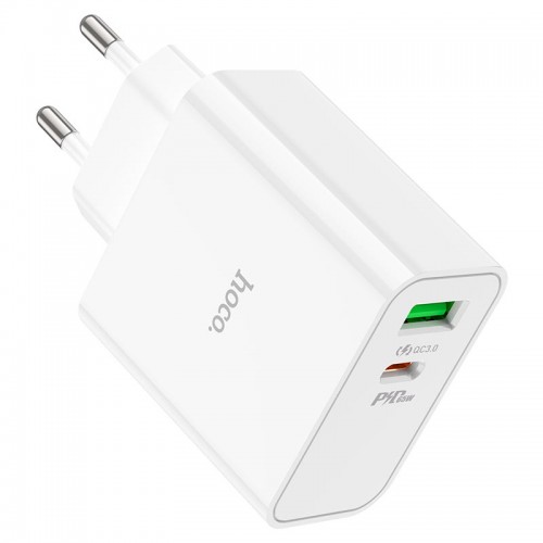Сетевое зарядное устройство адаптер HOCO C113A Awesome 1USB/1Type-C, 65W, поддержка быстрой зарядки PD/QC/FCP/AFC