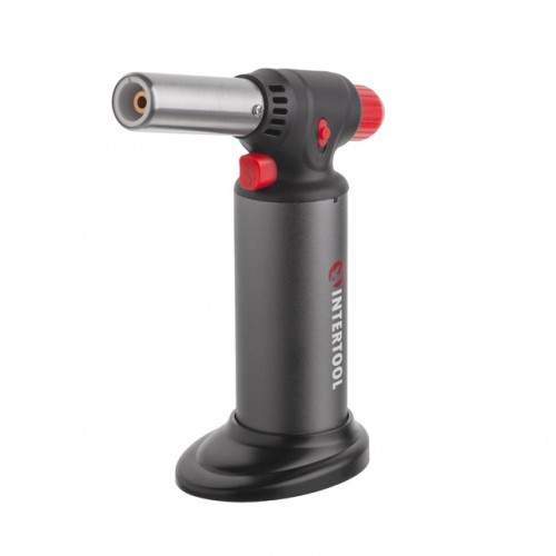 Горелка газовая заправочная, пьезорозжиг, 1100 °C, INTERTOOL GB-0009