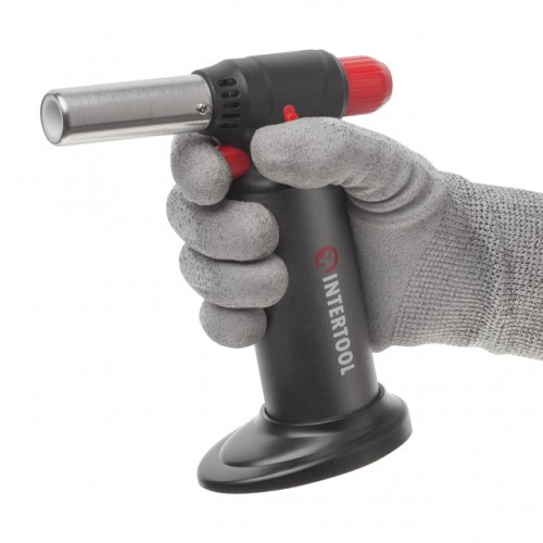 Горелка газовая заправочная, пьезорозжиг, 1100 °C, INTERTOOL GB-0009