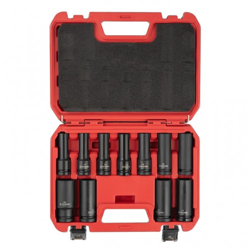 Набор головок ударных удлиненных 1/2", 11 ед., 10-24 мм, Cr-Mo, STORM INTERTOOL ET-8505