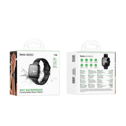 Спортивные смарт часы с поддержкой звонков HOCO Y36 1.72" Bluetooth 5.3 IP67