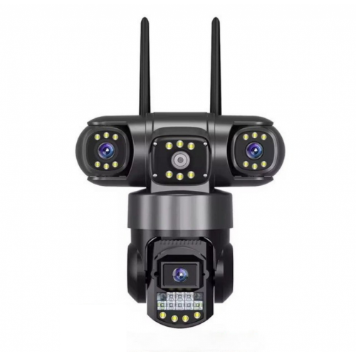Вулична поворотна SC-28-4G камера відеоспостереження на сім-карті V380PRO на три лінзи 12MP