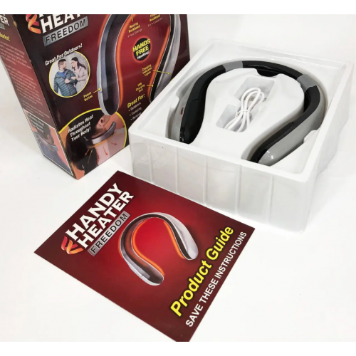 Портативный мини обогреватель для шеи Handy Heater на аккумуляторе, 4 режима нагрева Серый