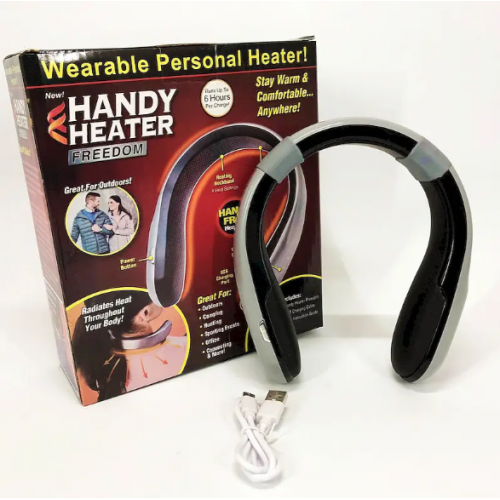 Портативный мини обогреватель для шеи Handy Heater на аккумуляторе, 4 режима нагрева Серый