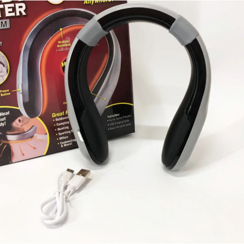 Портативный мини обогреватель для шеи Handy Heater на аккумуляторе, 4 режима нагрева Серый
