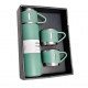 Подарочный набор Vacuum Flask SET вакуумный термос из нержавеющей стали 3 чашки Матово Зелёный