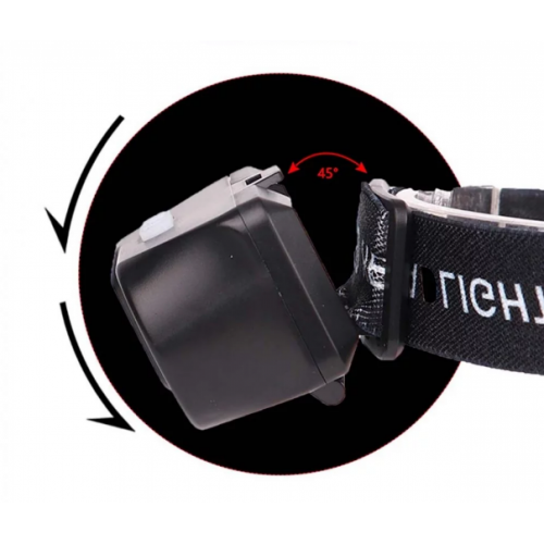 Фонарь налобный 1804A-XPE+COB, датчик движения, 1x18650, ЗУ Type-C