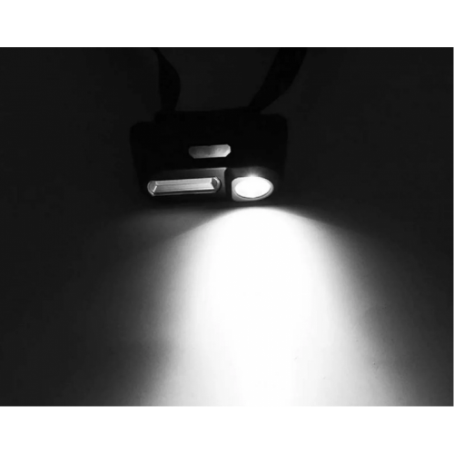 Фонарь налобный 1804A-XPE+COB, датчик движения, 1x18650, ЗУ Type-C