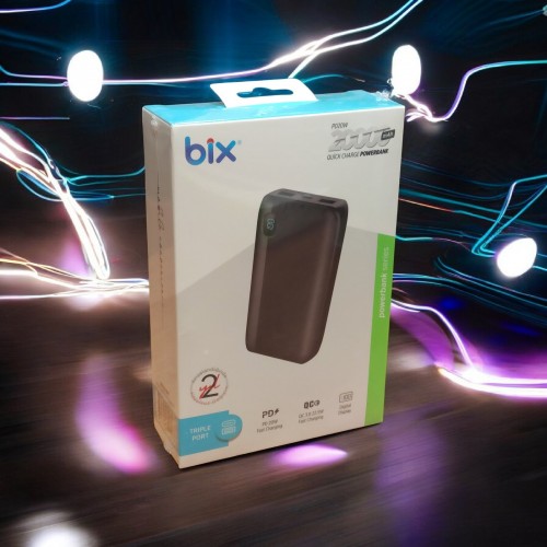 Внешний аккумулятор Power bank BIX BXPB23 20000mAh PD22,2W+QC3.0 батарея быстрая зарядка Черный