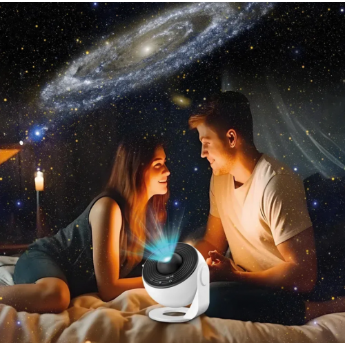 Проектор звездного неба + 12 картриджей, от USB, Galaxy Projector, Белый / Планетарий для спальни / Ночник звездное небо