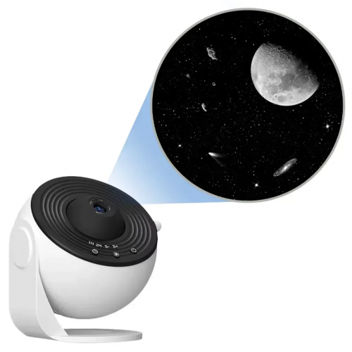 Проектор звездного неба + 12 картриджей, от USB, Galaxy Projector, Белый / Планетарий для спальни / Ночник звездное небо