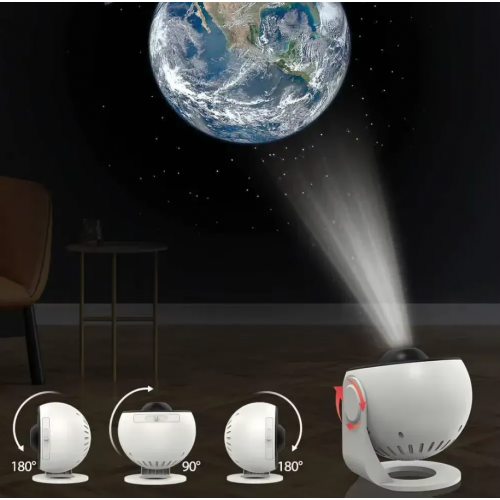 Проектор звездного неба + 12 картриджей, от USB, Galaxy Projector, Белый / Планетарий для спальни / Ночник звездное небо