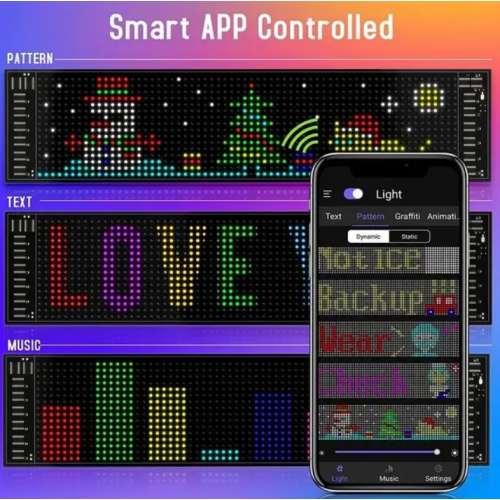 Гибкий экран LED Matrix Panel APP wifi rgb 120*595мм гибкий, полноцветный