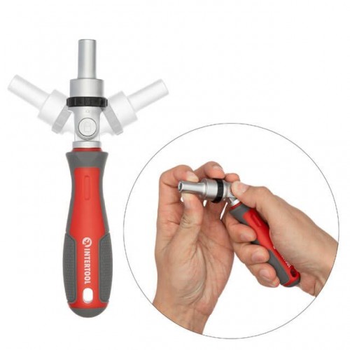 Отвертка реверсивная с карданом и комплектом насадок 21 ед. INTERTOOL VT-3360