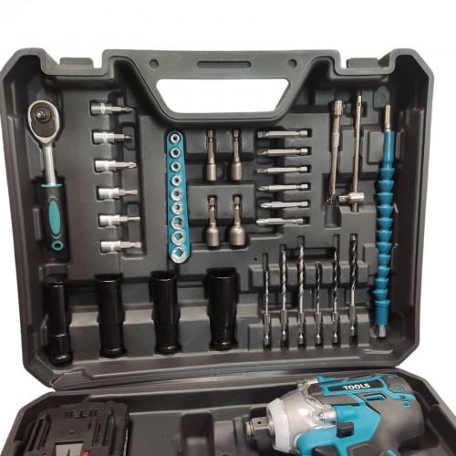 Гайковерт аккумуляторный безщеточный 2 АКБ (48V, 4AH) + набор инструментов в кейсе