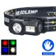 Фонарь налобный аккумуляторный T131-XPE+3SMD (Red+Green+Blue+UV), ЗУ Type C, с датчиком движения фонарик