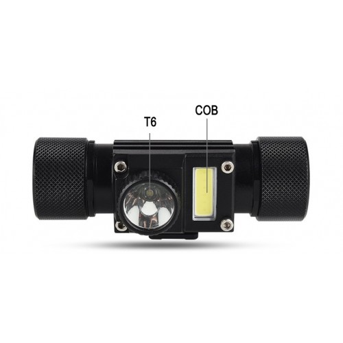 Фонарь налобный аккумуляторный XQ-210-2, ЗУ micro USB фонарик