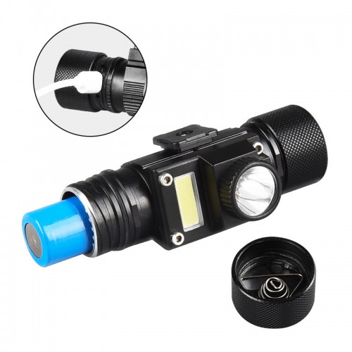 Фонарь налобный аккумуляторный XQ-210-2, ЗУ micro USB фонарик