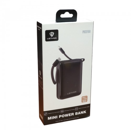 Внешний аккумулятор Power bank LENYES PX270D 20000 mAh, PD22,5W + быстрая зарядка батарея зарядка Черный