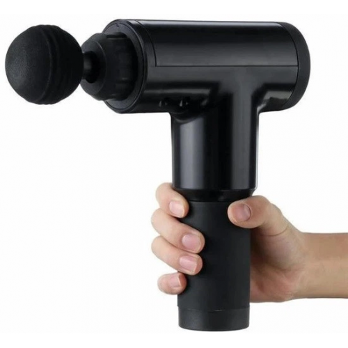 Массажер Аккумуляторный для тела мышечный портативный ручной 4 насадки Fascial Gun GB-820 Черный