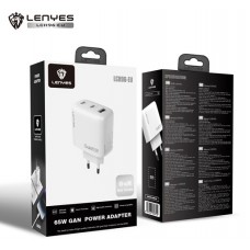 Сетевое зарядное устройство адаптер LENYES LCH96 1USB/2Type-C, 65W, поддержка быстрой зарядки PD/QC/FCP/AFC
