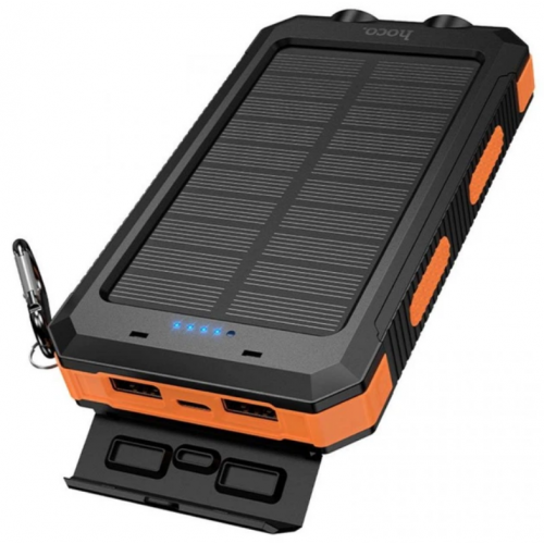 Внешний аккумулятор Power Bank HOCO J164 Platinum Solar 8000mAh 10W, с солнечной панелью и LED фонариком