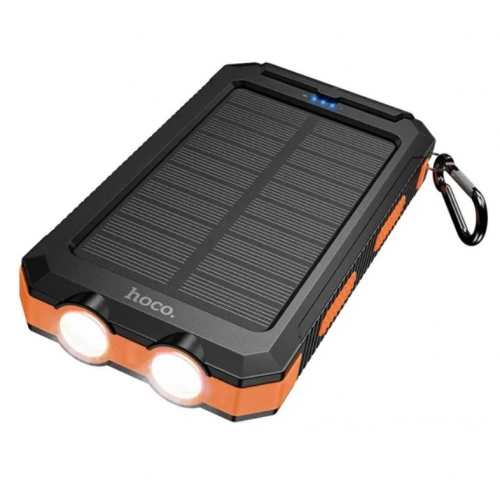 Внешний аккумулятор Power Bank HOCO J164 Platinum Solar 8000mAh 10W, с солнечной панелью и LED фонариком