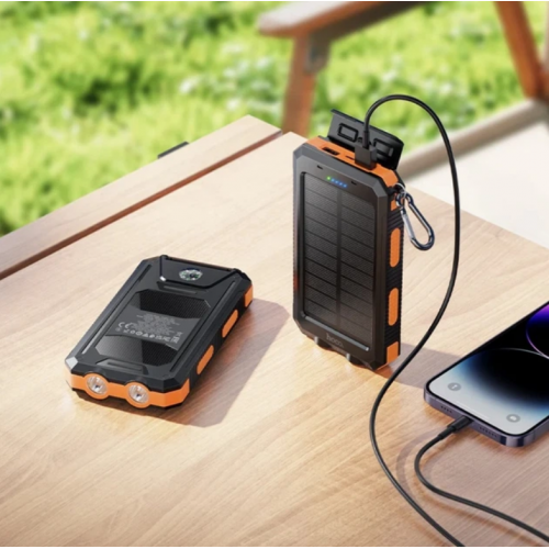 Внешний аккумулятор Power Bank HOCO J164 Platinum Solar 8000mAh 10W, с солнечной панелью и LED фонариком