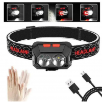 Аккумуляторный налобный фонарь с датчиком движения SL-02 (есть красный свет)