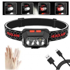 Аккумуляторный налобный фонарь с датчиком движения SL-02 (есть красный свет)