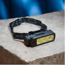 Аккумуляторный складной налобный фонарь AR-704 (есть красный свет) фонарик