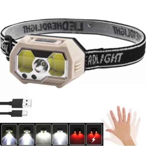 Аккумуляторный налобный фонарь с датчиком движения SH-S31 (есть красный свет)