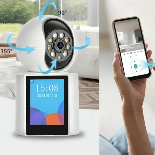 Настольная видеоняня с Wi-Fi, 3 МП, поворотная камера с двухсторонней связью и экраном ICSEE V1-20C