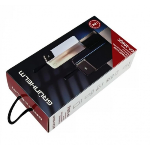 Power Bank GRUNHELM GP-30BQC портативная батарея 30000 mAh быстрая зарядка 22.5W Черный