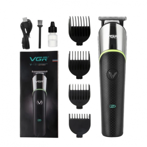 Аккумуляторная машинка для стрижки волос с 4 насадками VGR V-191