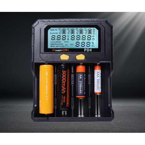 Универсальное зарядное устройство PowerKan PD4 4 канала с экраном под 18650