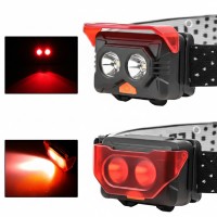 Налобный фонарь 2029-2XPE на батарейках 3хААА с светом и фильтром фонарик 1 РЕЖИМ