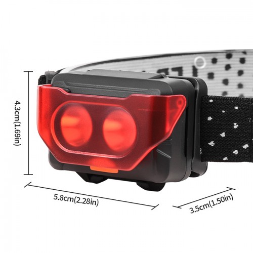 Налобный фонарь 2029-2XPE на батарейках 3хААА с светом и фильтром фонарик 1 РЕЖИМ