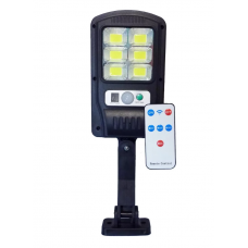 Фонарь уличный с датчиком движения и пультом BK-818-6 COB на солнечной батарее Черный