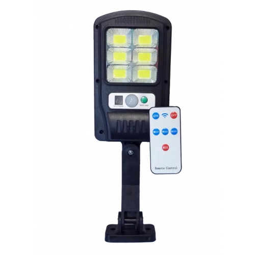 Фонарь уличный с датчиком движения и пультом BK-818-6 COB на солнечной батарее Черный