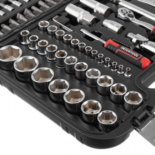 Набор инструментов, 1/2" + 1/4", Cr-V, 94 ед., головки: 4-32 мм, кейс STORM INTERTOOL ET-8094