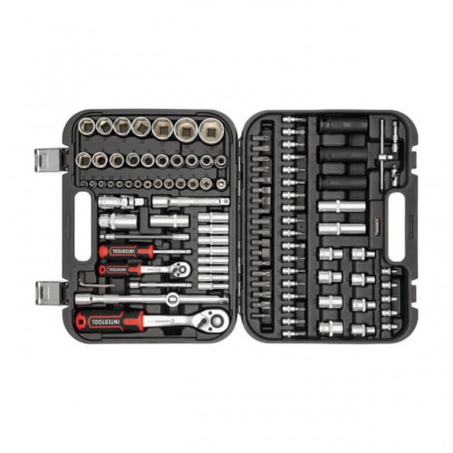 Набор инструментов 1/2" + 1/4", Cr-V, 111 ед., головки: 4-32 мм, STORM INTERTOOL ET-8111