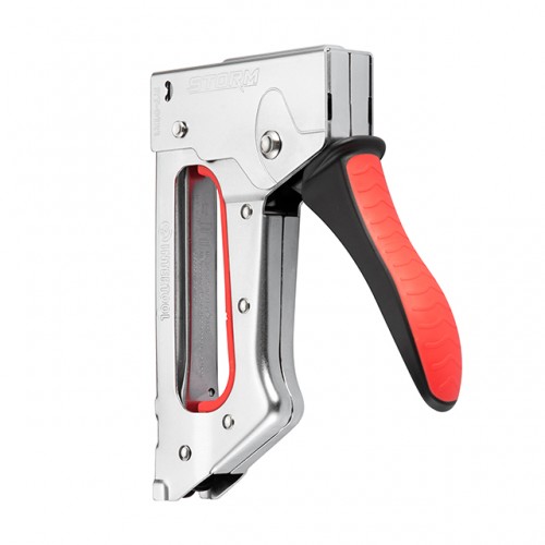 Степлер строительный под скобу 11,3×0,7×4-10 мм, металлический корпус, STORM INTERTOOL RT-0121