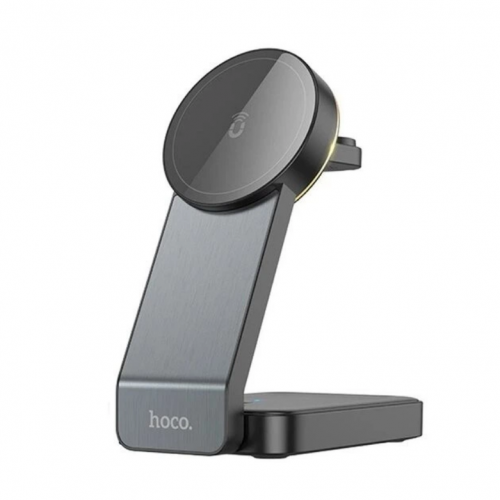 Беспроводная магнитная зарядная станция 3в1 с подсветкой HOCO CQ3 / Док-станция
