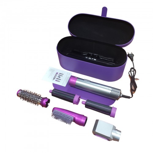 Стайлер для волос 5 в 1 + кейс чехол HAIR BRUSH Фиолетовый