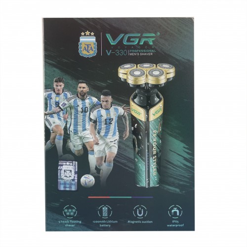 Электробритва VGR V-330 с 5-ю плавающими роторными головками, водонепроницаемая