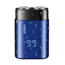 Электробритва VGR V-347 роторная бритва, LED дисплей, влагостойкая Синяя