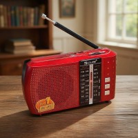 FM-радіоприймач MicroSD Golon ICF-8 на акумуляторі 18650 Червоний